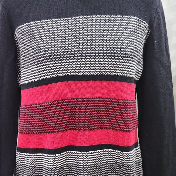 Karen Scott Petites Cotton Color Block Turtleneck Sweater Black And Red Size Pm - Picture 8 of 11